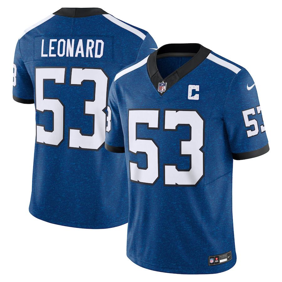 Men Indianapolis Colts 53 Shaquille Leonard Nike Royal Indiana Nights Alternate Vapor F.U.S.E. Limited NFL Jersey
